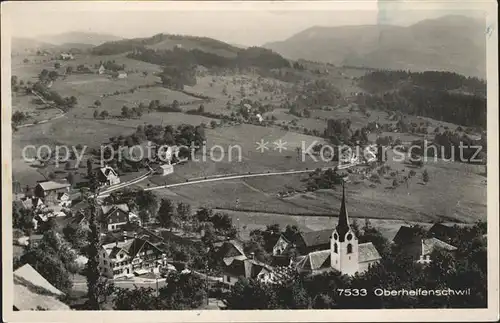 Oberhelfenschwil Ortsansicht mit Kirche Panorama Kat. Oberhelfenschwil