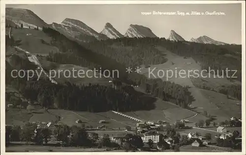 Unterwasser Toggenburg Panorama mit Iltios und Churfirsten Appenzeller Alpen Kat. Unterwasser