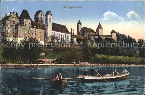 Rapperswil SG Schloss Kirche Zuerichsee Bootsfahrt Kat. Rapperswil SG