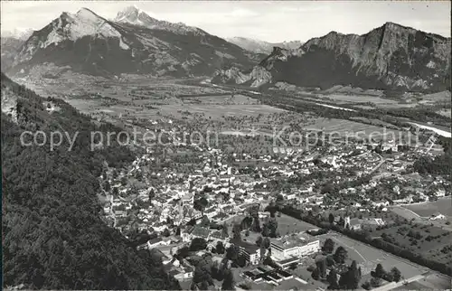 Bad Ragaz Panorama mit Gonzen und Alvier Appenzeller Alpen Kat. Bad Ragaz