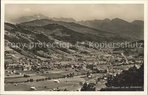 Ebnat Kappel Panorama mit Saentiskette Appenzeller Alpen Kat. Ebnat Kappel