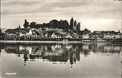 Rapperswil SG Ansicht vom Zuerichsee aus Altstadt Schloss Kat. Rapperswil SG