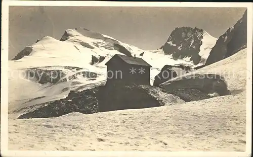 Saas Fee Britanniahuette Strahlhorn Rimpfischhorn Berghaus Walliser Alpen Kat. Saas Fee