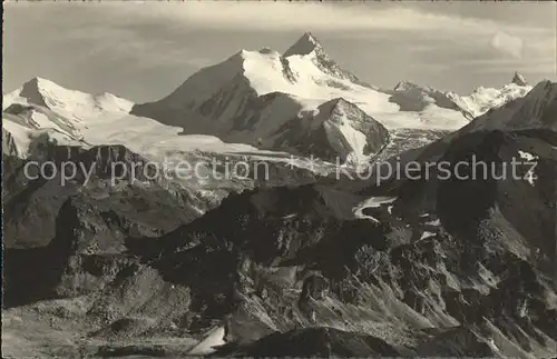 Bella Tola Vissoie Brunegghorn Weisshorn Rothorn Gebirgspanorama Walliser Alpen Kat. Bella Tola