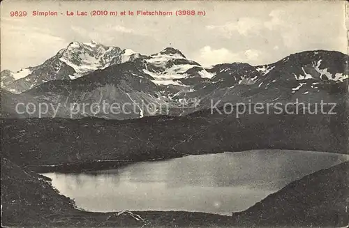 Simplon VS Lac et le Fletschhorn Walliser Alpen Kat. Simplon