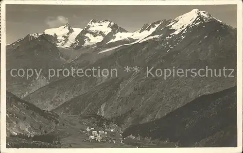 Saas Fee Panorama Fletschhorn Laquinhorn Weissmiess Walliser Alpen Kat. Saas Fee