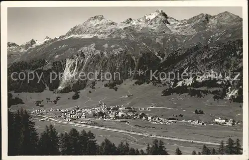 Samedan Panorama Engadin Alpen Kat. Samedan