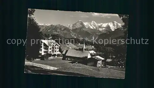 Beatenberg Kurheim Silberhorn Eiger Moench Jungfrau Berner Alpen Kat. Beatenberg