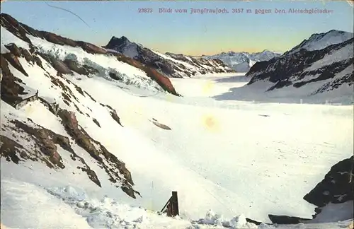 Jungfraujoch Blick gegen Aletschgletscher Kat. Jungfrau