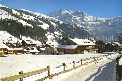 Lenk Simmental Winteransicht mit Wildstrubel Berner Alpen Kat. Lenk Simmental