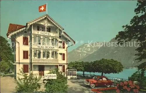 Ringgenberg Hotel Beau Sejour Schweizer Flagge Kat. Ringgenberg