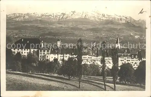 Wil SG Gesamtansicht mit Saentis Appenzeller Alpen Kat. Wil SG