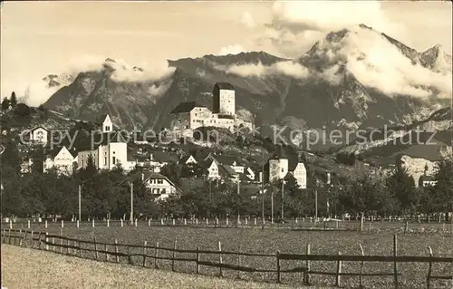 Sargans Ansicht mit Schloss Kat. Sargans