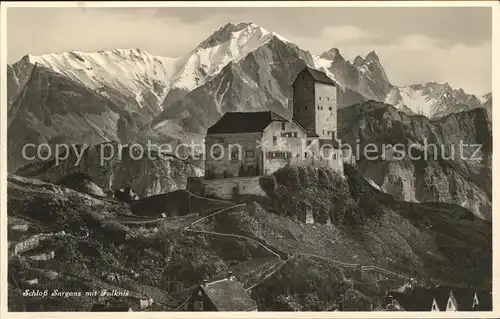 Sargans Schloss mit Falknis Raetikon Kat. Sargans