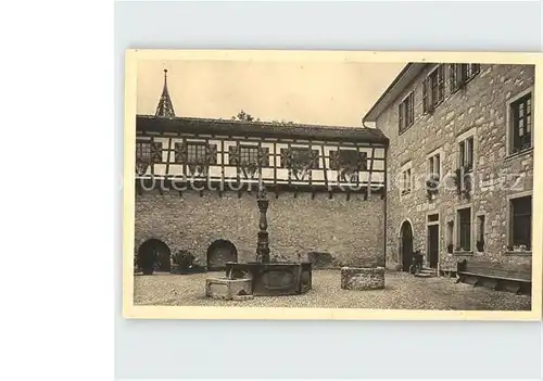 Kyburg Schlosshof mit Wehrgang Kat. Kyburg