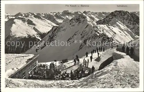 Weissfluhjoch mit Piz Kesch und Berninagruppe Kat. Weissfluhjoch