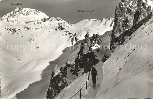 Davos GR Felsenweg Strelapass mit Weissfluhjoch Kat. Davos