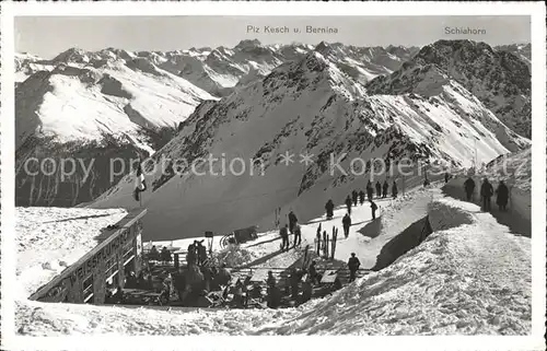 Weissfluhjoch mit Piz Kesch und Berninagruppe Kat. Weissfluhjoch