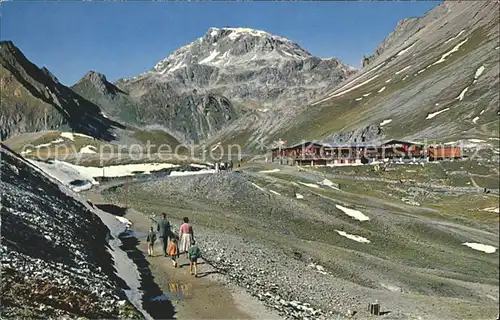 Strelapass Berghaus mit Haupterhorn und Weissfluh Kat. Strelapass