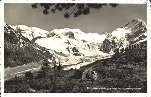 Bernina Berggruppe mit Morteratschgletscher Kat. Bernina