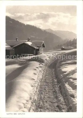 Davos GR Wanderweg tief verschneit Kat. Davos