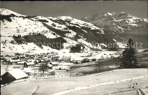 Lenk Simmental mit Hahnenmoospass und Wildstrubel Kat. Lenk Simmental