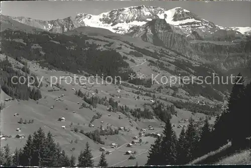 Lenk Simmental mit Boden Gutenbrunnen Brand Buehlberg Ammerienspitz und Wildstrubel Kat. Lenk Simmental