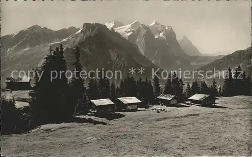 Hasleberg Gummenalp mit Wetterhorngruppe Kat. Meiringen