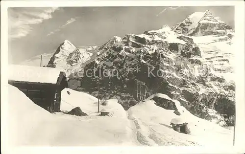 Eiger Grindelwald mit Moench und Jungfrau Kat. Eiger