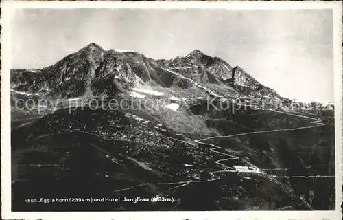 Eggishorn mit Hotel Jungfrau Kat. Eggishorn