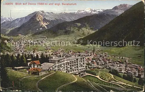 Davos GR mit engl. Sanatorium Kat. Davos