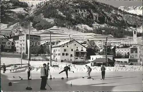 Samedan Curling Eisbahn Wintersportplatz Kat. Samedan