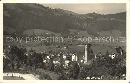 Wattwil Ortsansicht mit Kirche Kat. Wattwil
