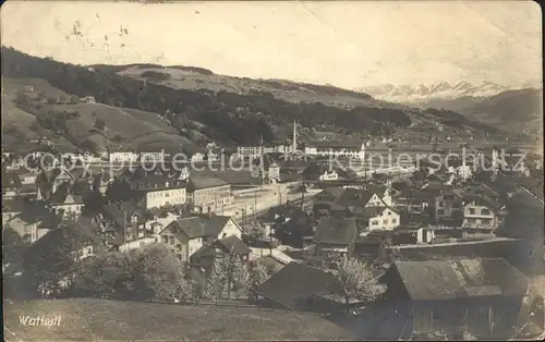 Wattwil Stadtbild mit Alpenblick Kat. Wattwil