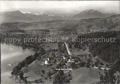 Risch Hotel Kurhaus Waldheim am Zugersee Alpen Fliegeraufnahme Kat. Risch