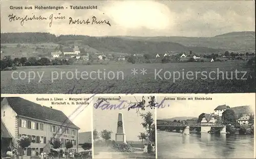 Hohentengen Hochrhein Gasthaus zum Loewen Kriegerdenkmal Schloss Roeteln  / Hohentengen /Waldshut LKR