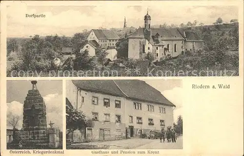Riedern Wald Gasthaus-Pension zum Kreuz Kriegerdenkmal Dorfpartie  / uehlingen-Birkendorf /Waldshut LKR