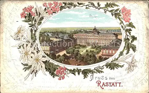 Rastatt Schloss Litho Edelweiss  / Rastatt /Rastatt LKR