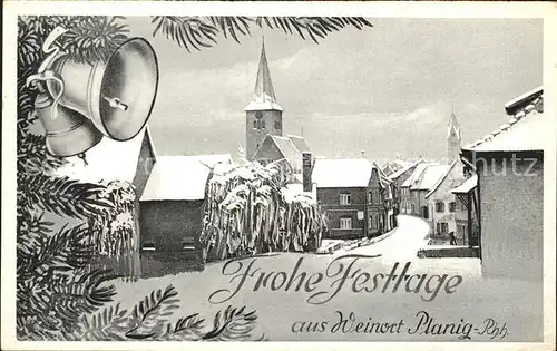 Planig Rheinhessen Frohe Festtage Weihnachten Kirchenglocken  / Bad Kreuznach /Bad Kreuznach LKR