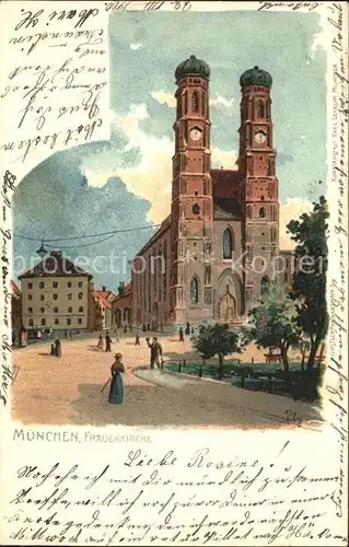 Muenchen Frauenkirche Litho / Muenchen /Muenchen LKR
