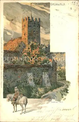 Gruenwald Muenchen Burg Gruenwald Litho  / Gruenwald /Muenchen LKR