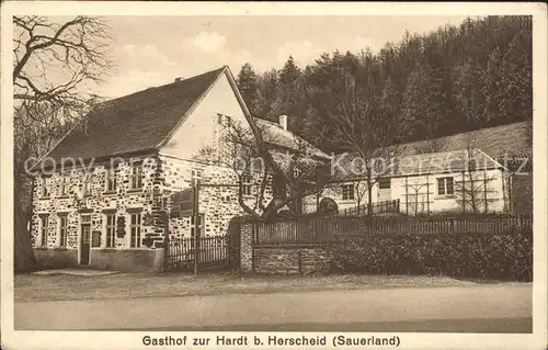 Herscheid Sauerland Gasthof zur Hardt Bahnpost / Herscheid /Maerkischer Kreis LKR