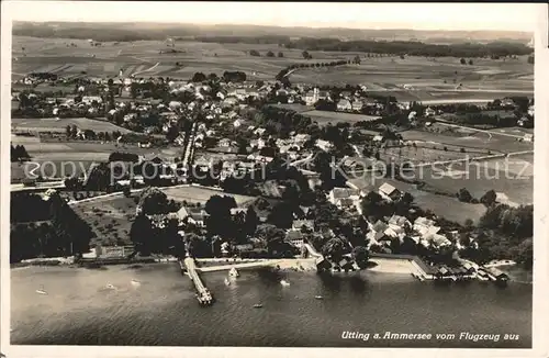 Utting Ammersee Fliegeraufnahme Bahnpost  / Utting a.Ammersee /Landsberg Lech LKR