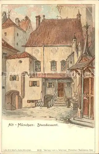 Muenchen Alt-Muenchen Standesamt Litho / Muenchen /Muenchen LKR