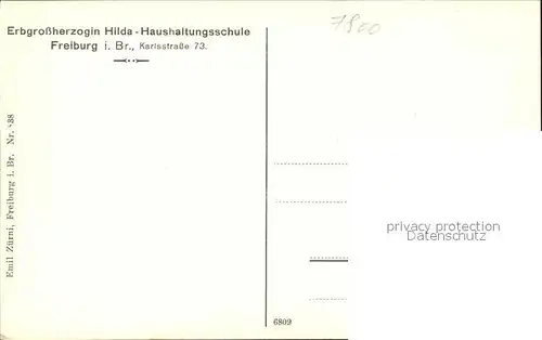 Freiburg Breisgau Erbgrossherzogin Hilda-Haushaltungsschule Naehunterricht  / Freiburg im Breisgau /Breisgau-Hochschwarzwald LKR