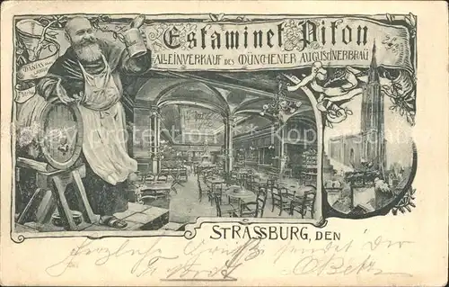 Strassburg Elsass Estaminet Piton Muenchener Augustinerbraue  / Strasbourg /Arrond. de Strasbourg-Ville