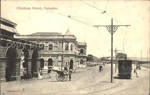 Colombo Ceylon Sri Lanka Chatham Street Strassenbahn  / Colombo /