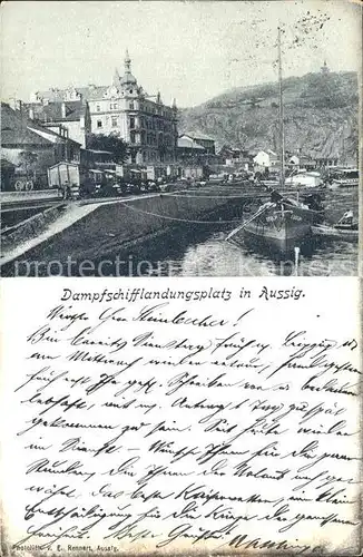 Aussig Tschechien Dampfschifflandungplatz  / Usti nad Labem /