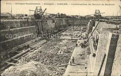 Dakar Afrique Occidentale Construction Bassin Radoub / Dakar /