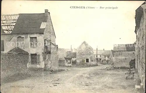 Cierges Aisne Rue principale Ruine  / Cierges /Arrond. de Chateau-Thierry
